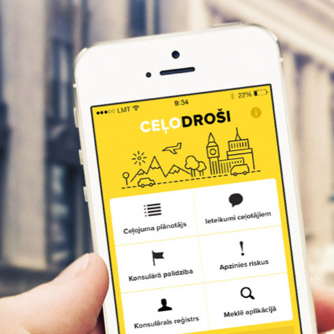 Ceļo Droši mobilā aplikācija iOS un Android