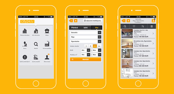 City24.lv listings app for iOS and Android